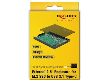Delock DeLOCK 42609 caja para disco duro externo M.2 Caja
