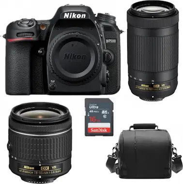 Nikon D7500 Cuerpo + AF-P 18-55mm F/3.5-5.6G VR + AF-P 7 Nikon D7500 Cuerpo + AF-P 18-55mm F/3.5-5.6G VR + AF-P 7