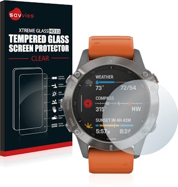 Savvies Cristal Templado compatible con Garmin Fenix 6 Pro Savvies Cristal Templado compatible con Garmin Fenix 6 Pro