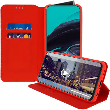 Avizar Funda Oppo Reno 2 libro billetera F. Soporte - Roj Avizar Funda Oppo Reno 2 libro billetera F. Soporte - Roj