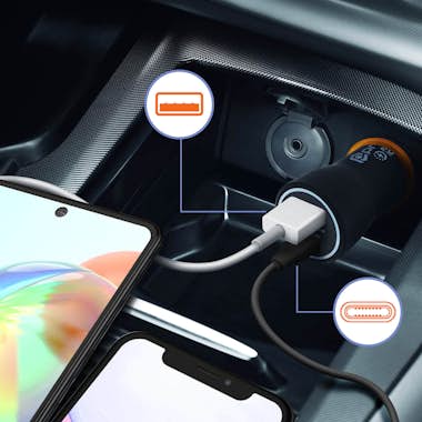 No Name Cargador de móvil para coche USB y USB-C de 4,8 A No Name Cargador de móvil para coche USB y USB-C de 4,8 A
