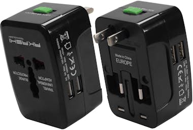 Akashi Adaptador Enchufes 2xUSB internacional RU, USA, AU Akashi Adaptador Enchufes 2xUSB internacional RU, USA, AU