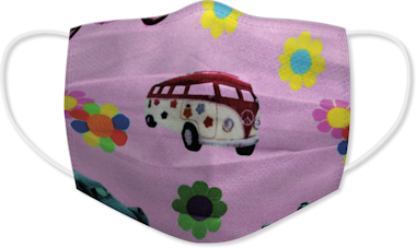 ME! Mascarilla de tela infantil furgoneta hippie ME! Mascarilla de tela infantil furgoneta hippie