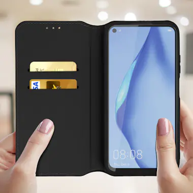 Avizar Funda Huawei P40 Lite libro billetera F. Soporte - Avizar Funda Huawei P40 Lite libro billetera F. Soporte -