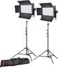 Bresser LED conjunto de foto/video 2x LG-600 38W/5600LUX + Bresser LED conjunto de foto/video 2x LG-600 38W/5600LUX +