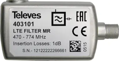 Televes Filtro LTE 4G-LTE F Canales 21-60 Televes Filtro LTE 4G-LTE F Canales 21-60