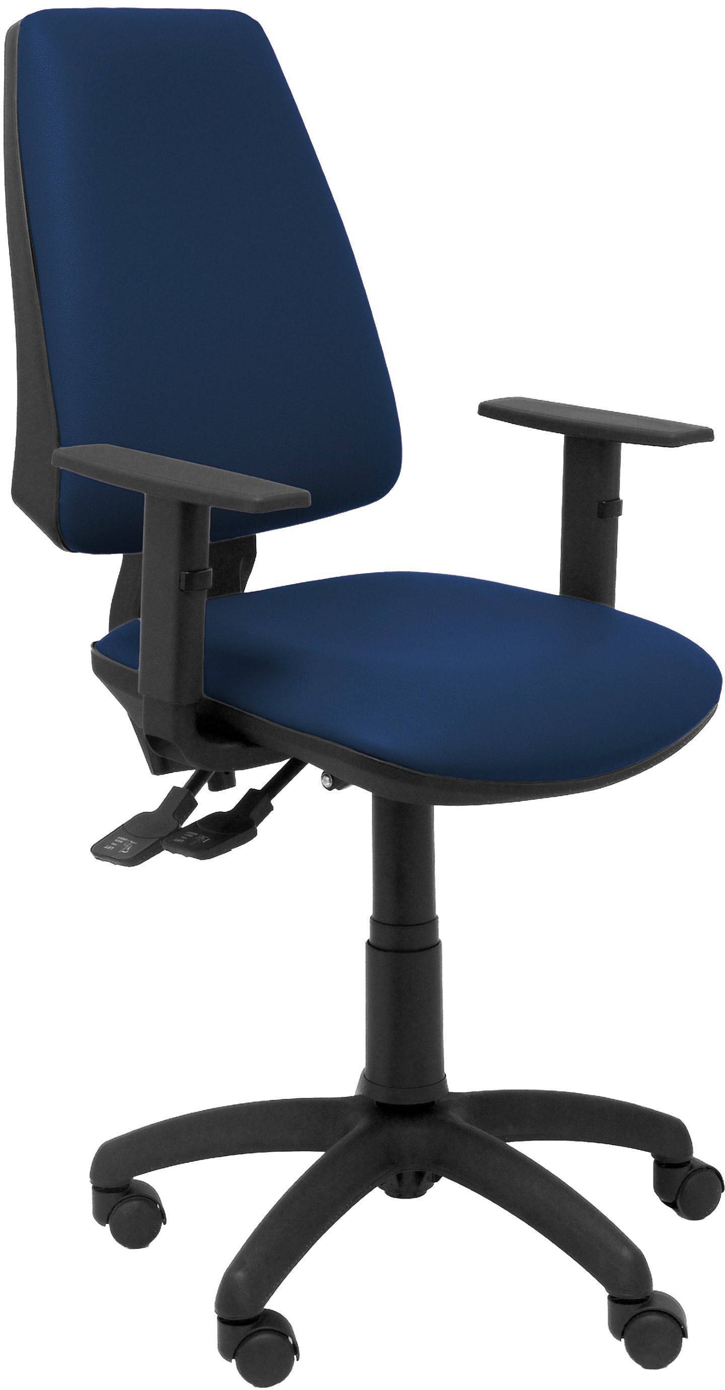 silla elche sincro similpiel aazul marino con brazo regulable