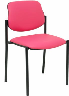 Piqueras y Crespo Silla fija Villalgordo similpiel rosa chasis negro Piqueras y Crespo Silla fija Villalgordo similpiel rosa chasis negro