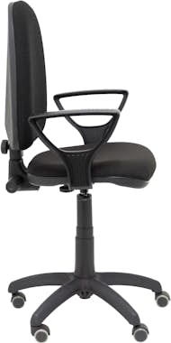 Piqueras y Crespo Silla Ayna bali negro brazos fijos ruedas de parqu Piqueras y Crespo Silla Ayna bali negro brazos fijos ruedas de parqu