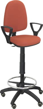 Piqueras y Crespo Taburete Ayna bali marrón brazos fijos ruedas de p Piqueras y Crespo Taburete Ayna bali marrón brazos fijos ruedas de p