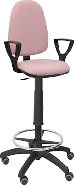 Piqueras y Crespo Taburete Ayna bali rosa pálido brazos fijos ruedas Piqueras y Crespo Taburete Ayna bali rosa pálido brazos fijos ruedas