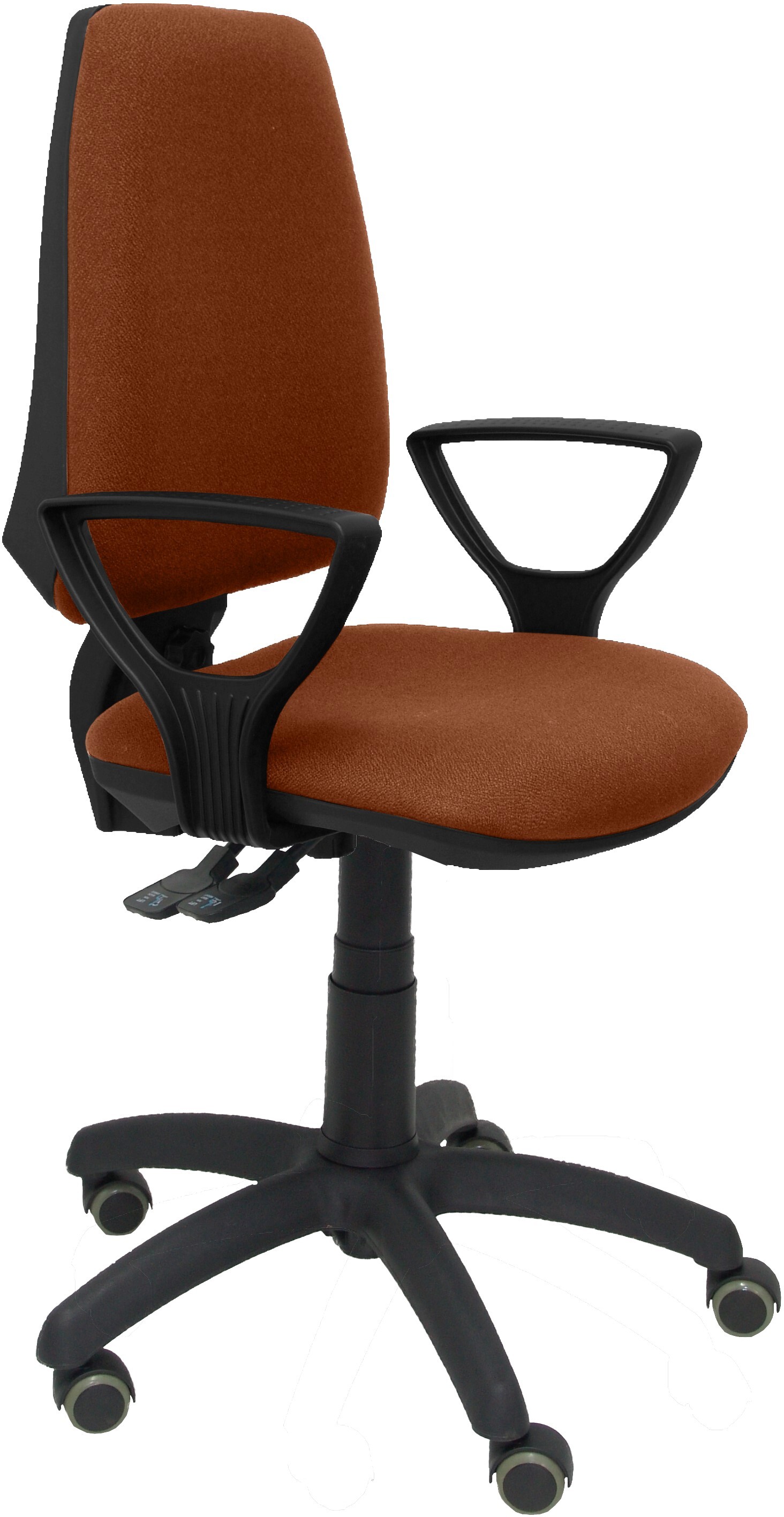 silla elche s bali marron brazos fijos ruedas de parquet
