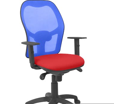 Piqueras y Crespo Silla Jorquera malla azul asiento bali rojo Piqueras y Crespo Silla Jorquera malla azul asiento bali rojo