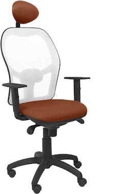 Piqueras y Crespo Silla Jorquera malla blanca asiento bali marrón co Piqueras y Crespo Silla Jorquera malla blanca asiento bali marrón co