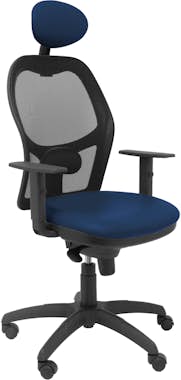 Piqueras y Crespo Silla Jorquera malla negra asiento similpiel azul Piqueras y Crespo Silla Jorquera malla negra asiento similpiel azul