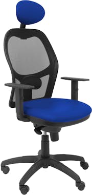 Piqueras y Crespo Silla Jorquera malla negra asiento similpiel azul Piqueras y Crespo Silla Jorquera malla negra asiento similpiel azul