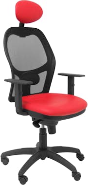 Piqueras y Crespo Silla Jorquera malla negra asiento similpiel rojo Piqueras y Crespo Silla Jorquera malla negra asiento similpiel rojo