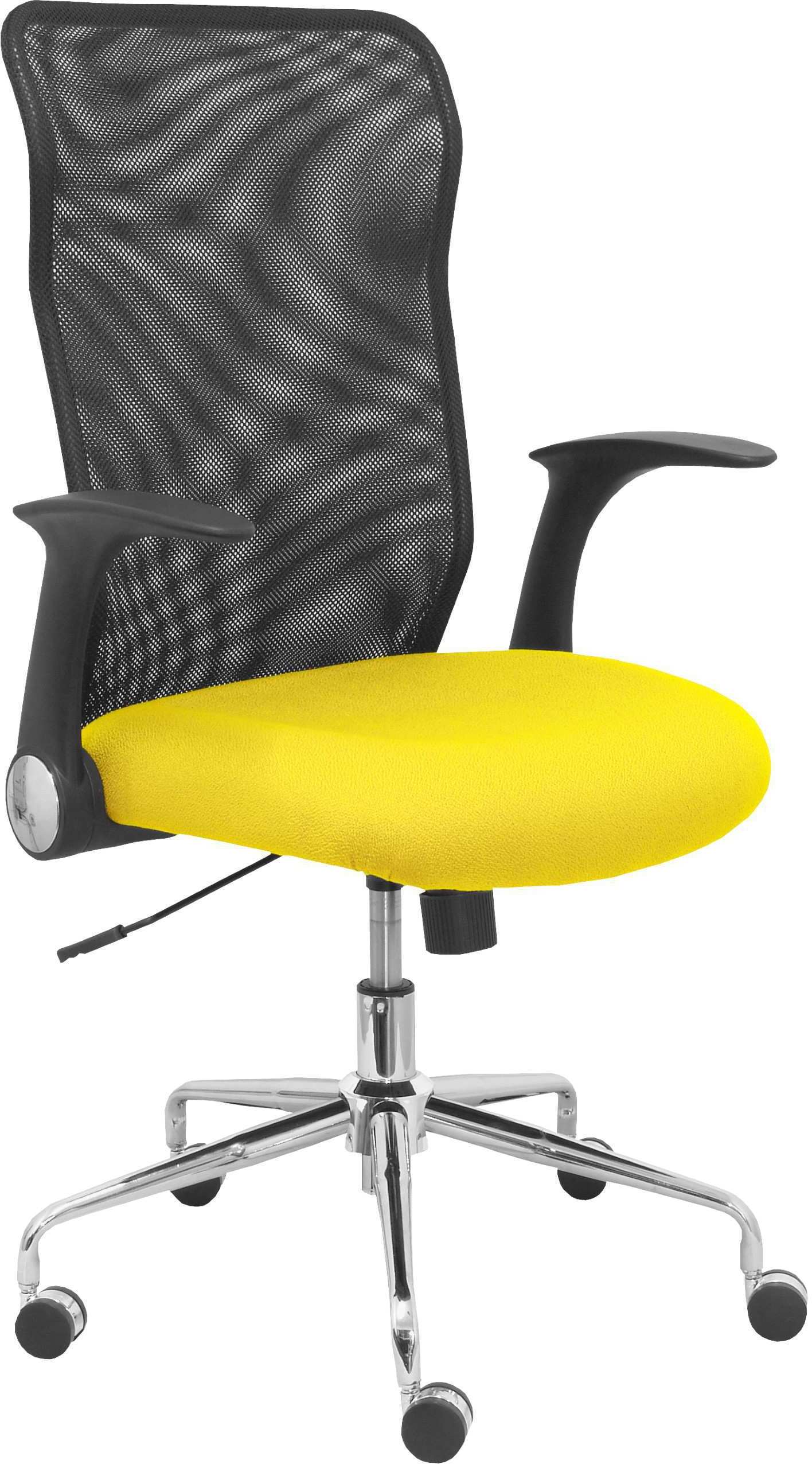 silla minaya respaldo malla negro asiento bali amarillo