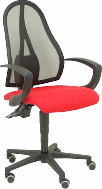 Piqueras y Crespo Silla Socuéllamos malla negra asiento tela rojo br Piqueras y Crespo Silla Socuéllamos malla negra asiento tela rojo br