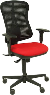 Piqueras y Crespo Silla Agudo sincro malla negra asiento tela rojo b Piqueras y Crespo Silla Agudo sincro malla negra asiento tela rojo b