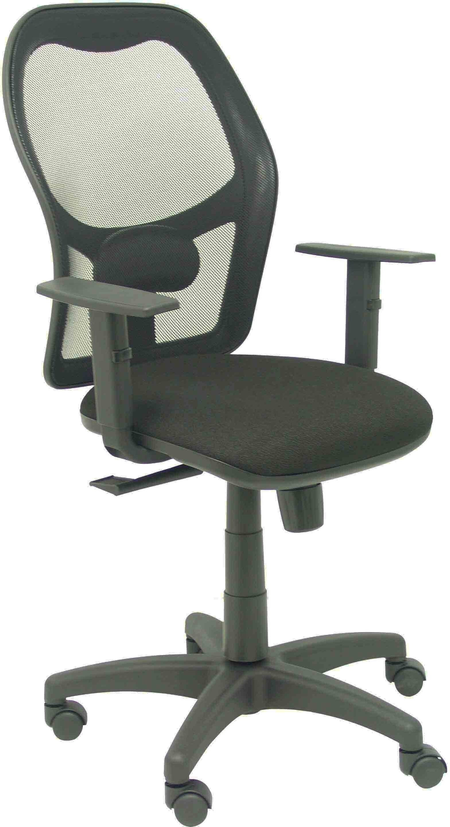 silla alocen malla negra asiento bali negro brazos regulables