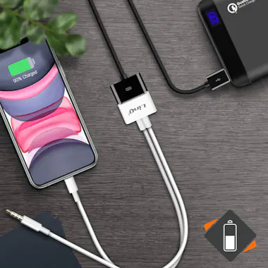 LinQ Adaptador 30 PIN a Lightning + Jack 3.5mm Audio y LinQ Adaptador 30 PIN a Lightning + Jack 3.5mm Audio y