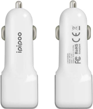 ipipoo Cargador móvil de coche 2x puertos USB 2.4A Carga ipipoo Cargador móvil de coche 2x puertos USB 2.4A Carga