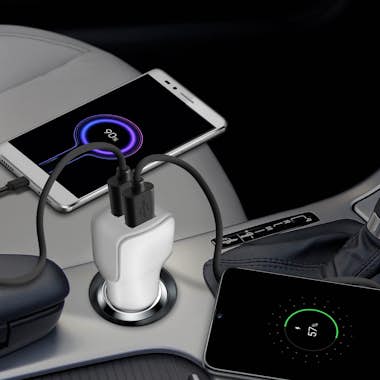 ipipoo Cargador móvil de coche 2x puertos USB 2.4A Carga ipipoo Cargador móvil de coche 2x puertos USB 2.4A Carga