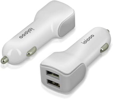 ipipoo Cargador móvil de coche 2x puertos USB 2.4A Carga ipipoo Cargador móvil de coche 2x puertos USB 2.4A Carga