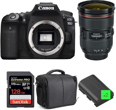 Canon EOS 90D + EF 24-70mm f/2.8L II USM + SanDisk 128GB Canon EOS 90D + EF 24-70mm f/2.8L II USM + SanDisk 128GB