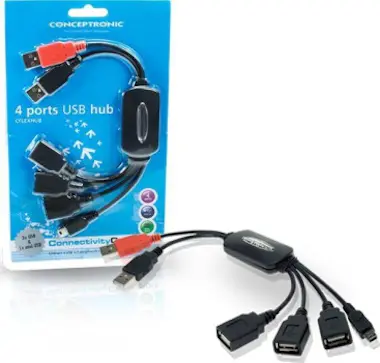 Conceptronic Conceptronic CFLEXHUB 2x USB A Male 3x USB A Femal Conceptronic Conceptronic CFLEXHUB 2x USB A Male 3x USB A Femal