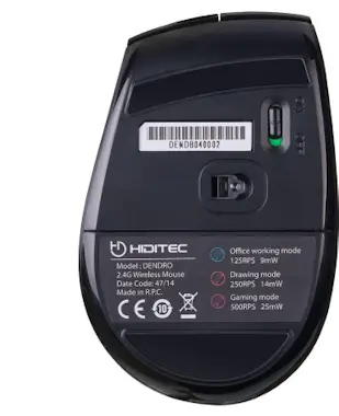 Hiditec Hiditec Dendro Black RF inalámbrico Óptico 2000DPI Hiditec Hiditec Dendro Black RF inalámbrico Óptico 2000DPI