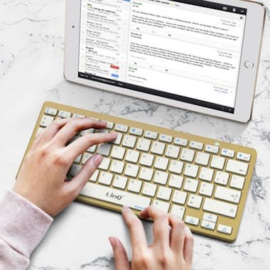 LinQ Teclado bluetooth AZERTY LinQ - Dorado LinQ Teclado bluetooth AZERTY LinQ - Dorado