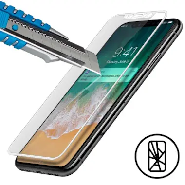 Avizar Protector de pantalla iPhone X / XS 3D - Bordes bl Avizar Protector de pantalla iPhone X / XS 3D - Bordes bl