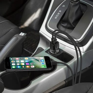 Global Technology Cargador para coche , 2 puertos USB y cable Lightn Global Technology Cargador para coche , 2 puertos USB y cable Lightn