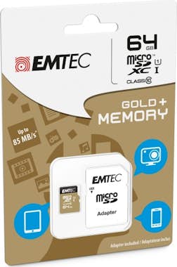 Emtec Emtec microSD Class10 Gold+ 64GB memoria flash Mic Emtec Emtec microSD Class10 Gold+ 64GB memoria flash Mic