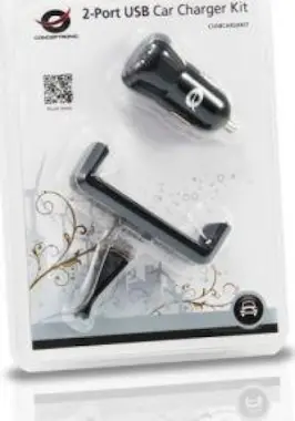 Conceptronic Conceptronic CUSBCAR2AKIT Auto Negro cargador de d Conceptronic Conceptronic CUSBCAR2AKIT Auto Negro cargador de d