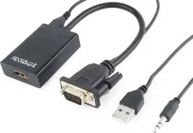 Gembird Gembird A-VGA-HDMI-01 HDMI 19 pin Negro adaptador Gembird Gembird A-VGA-HDMI-01 HDMI 19 pin Negro adaptador
