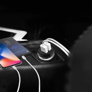 Avizar Cargador para coche con 2x puertos 2.4A USB + Cabl Avizar Cargador para coche con 2x puertos 2.4A USB + Cabl