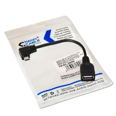 Nanocable Nanocable CABLE USB 2.0 OTG ACODADO, TIPO MICRO B/ Nanocable Nanocable CABLE USB 2.0 OTG ACODADO, TIPO MICRO B/