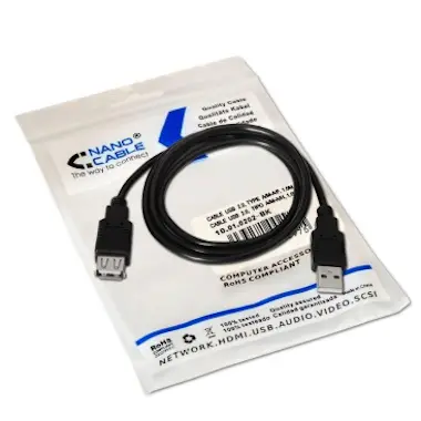 Nanocable Nanocable CABLE USB 2.0, TIPO A/M-A/H, NEGRO, 3.0 Nanocable Nanocable CABLE USB 2.0, TIPO A/M-A/H, NEGRO, 3.0
