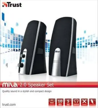 Trust Trust MiLa 2.0 Speaker Set 5W Negro, Plata altavoz Trust Trust MiLa 2.0 Speaker Set 5W Negro, Plata altavoz