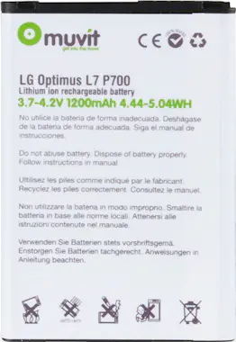 Muvit Batería Litio 1200 mAh para LG Optimus L7 P700 Muvit Batería Litio 1200 mAh para LG Optimus L7 P700