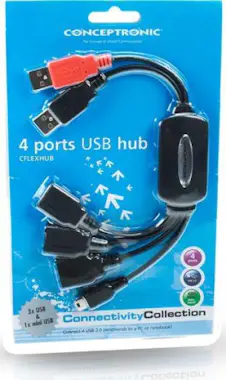 Conceptronic Conceptronic CFLEXHUB 2x USB A Male 3x USB A Femal Conceptronic Conceptronic CFLEXHUB 2x USB A Male 3x USB A Femal