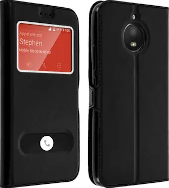 Avizar Funda Motorola Moto E4 Plus libro con doble ventan Avizar Funda Motorola Moto E4 Plus libro con doble ventan