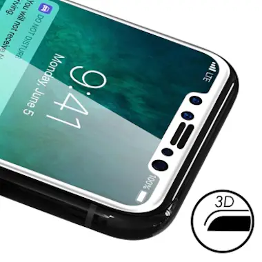 Avizar Protector de pantalla iPhone X / XS 3D - Bordes bl Avizar Protector de pantalla iPhone X / XS 3D - Bordes bl
