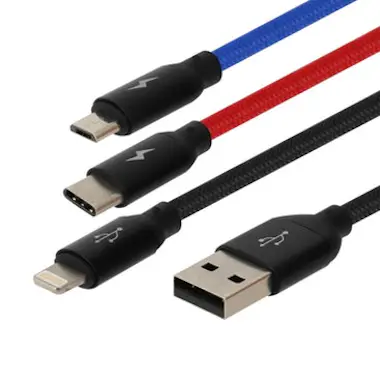 Baseus Cable USB 3 en 1 Micro-USB/Lightning/USB-C 3.1A Th Baseus Cable USB 3 en 1 Micro-USB/Lightning/USB-C 3.1A Th
