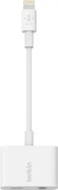 Belkin Belkin RockStar 3.5 mm + Lightning Lightning Blanc Belkin Belkin RockStar 3.5 mm + Lightning Lightning Blanc