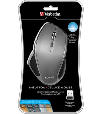 Verbatim Verbatim Mouse inalámbrico de 8 botones Blue LED Verbatim Verbatim Mouse inalámbrico de 8 botones Blue LED