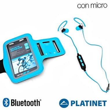 Platinet Funda Neopreno Running + Auriculares Universal Blu Platinet Funda Neopreno Running + Auriculares Universal Blu